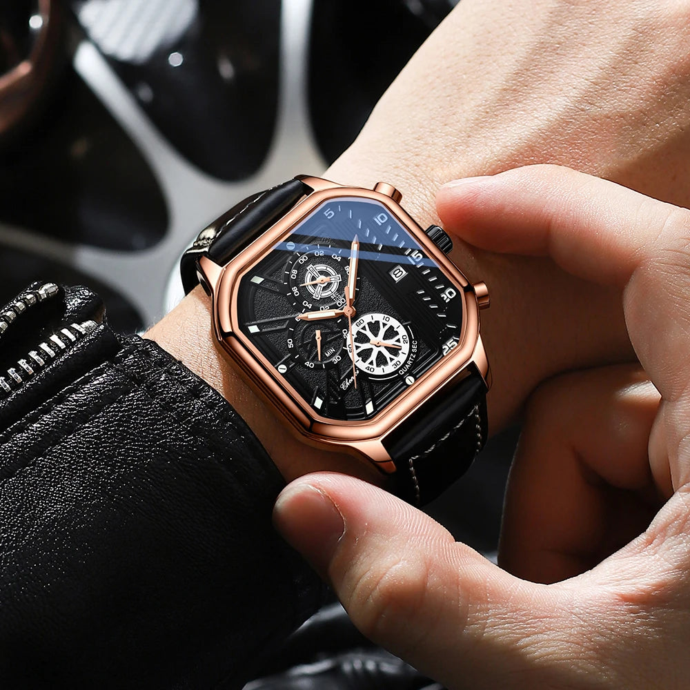 CHENXI Square Leather Watch