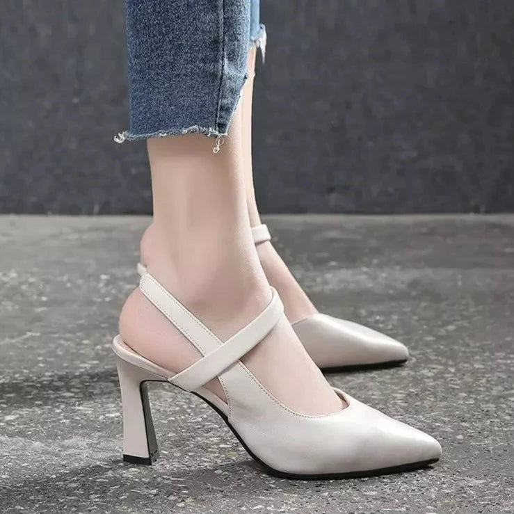 Pointed Toe Thick Heel High Heels