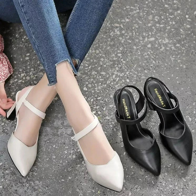 Pointed Toe Thick Heel High Heels