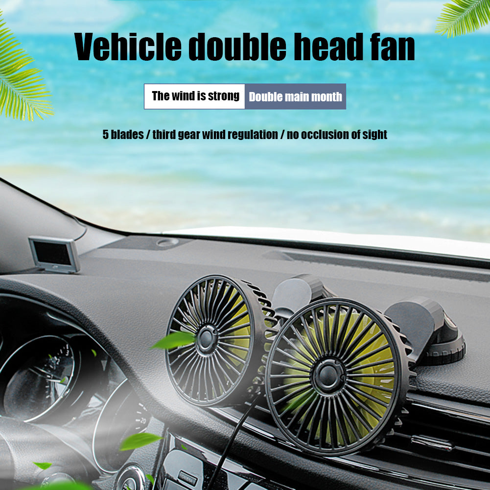 Car Dashboard Cooling Fan 3-Speed Adjustable USB Powered Fan【Black】