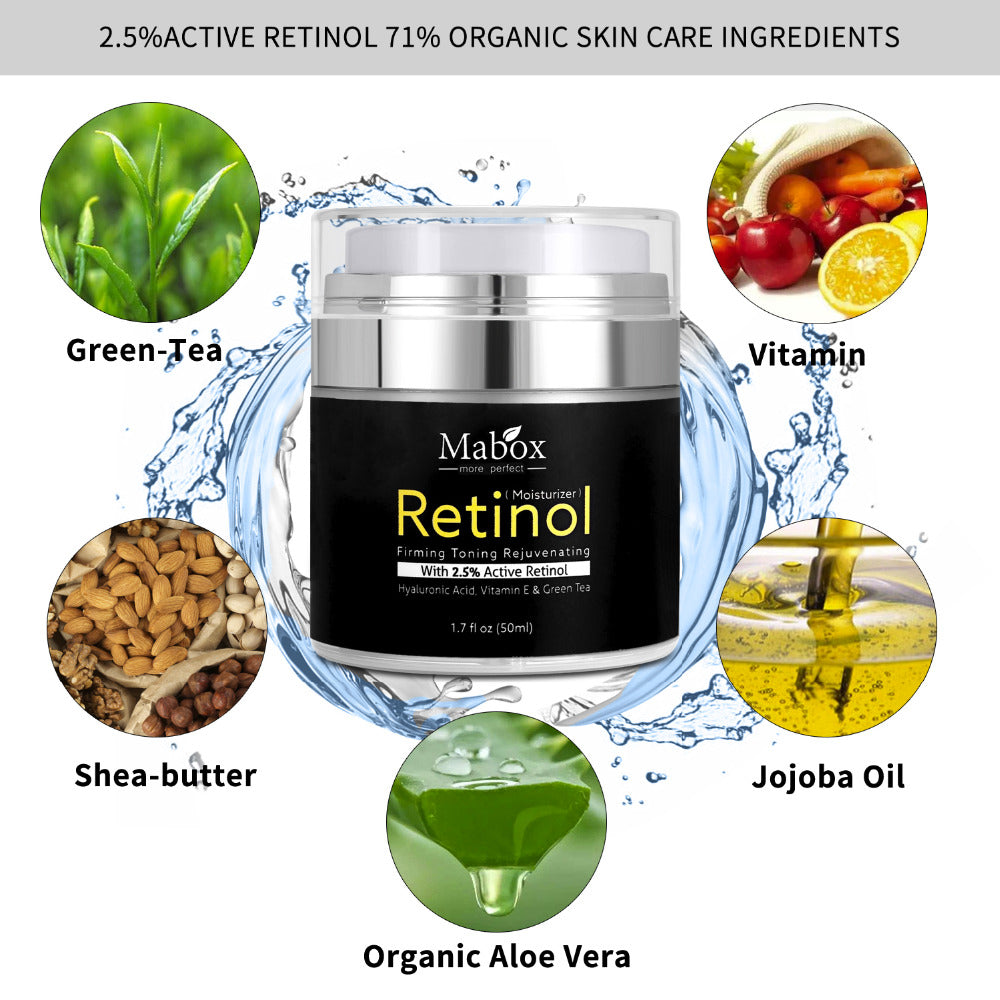 【🎄Xmas Sale】Mabox Vitamin C Serum; Mabox 2.5% Retinol Moisturizer Face Cream