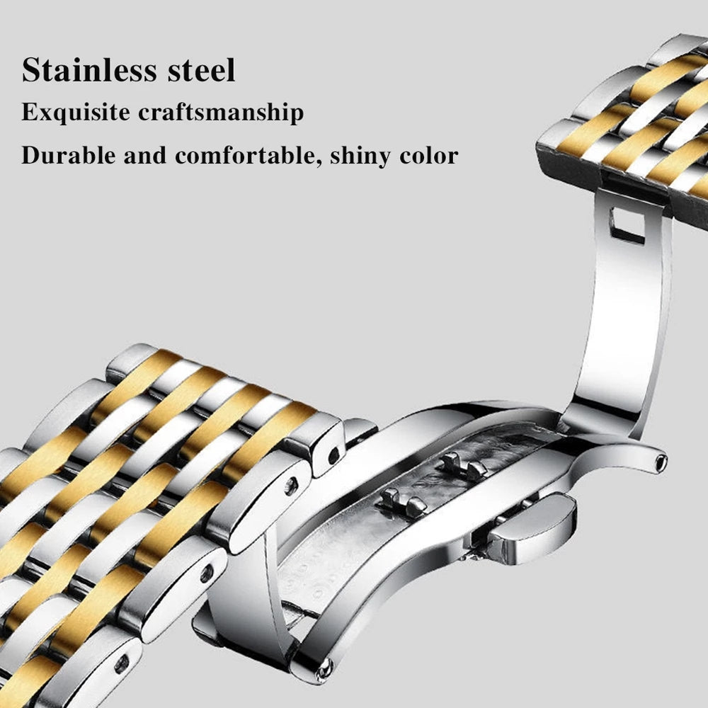 POEDAGAR Mens Fashion Full Steel Quartz Watch