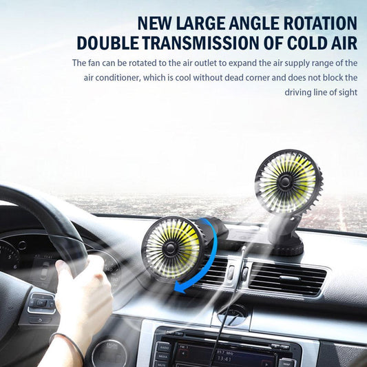 Car Dashboard Cooling Fan 3-Speed Adjustable USB Powered FanăBlackă