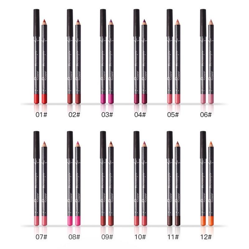 【Flash Sale】 12 Colors Lip Liner Pencil Waterproof Non-Marking