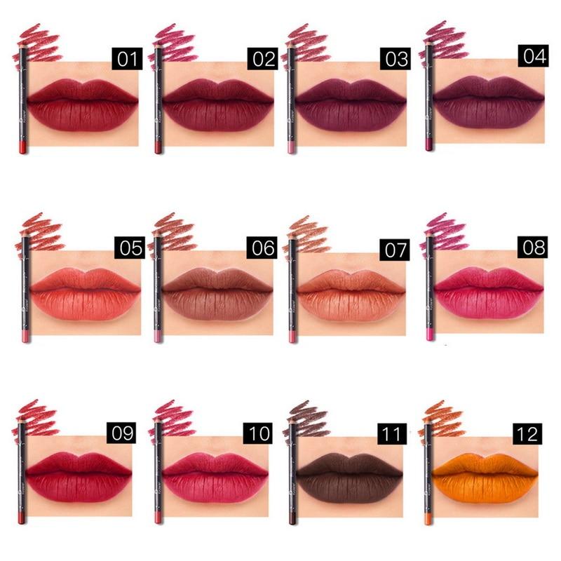 【Flash Sale】 12 Colors Lip Liner Pencil Waterproof Non-Marking