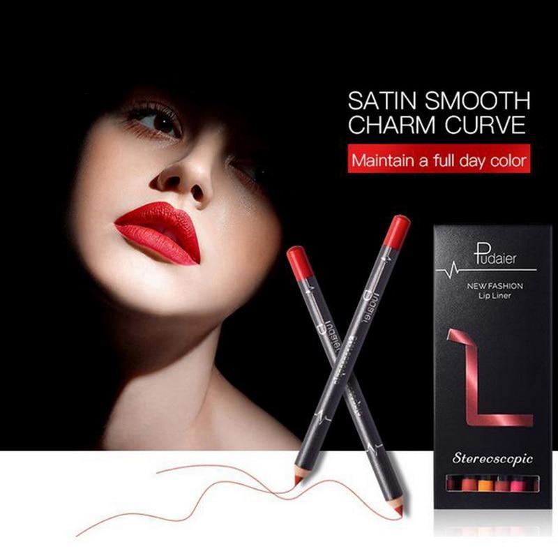 【Flash Sale】 12 Colors Lip Liner Pencil Waterproof Non-Marking