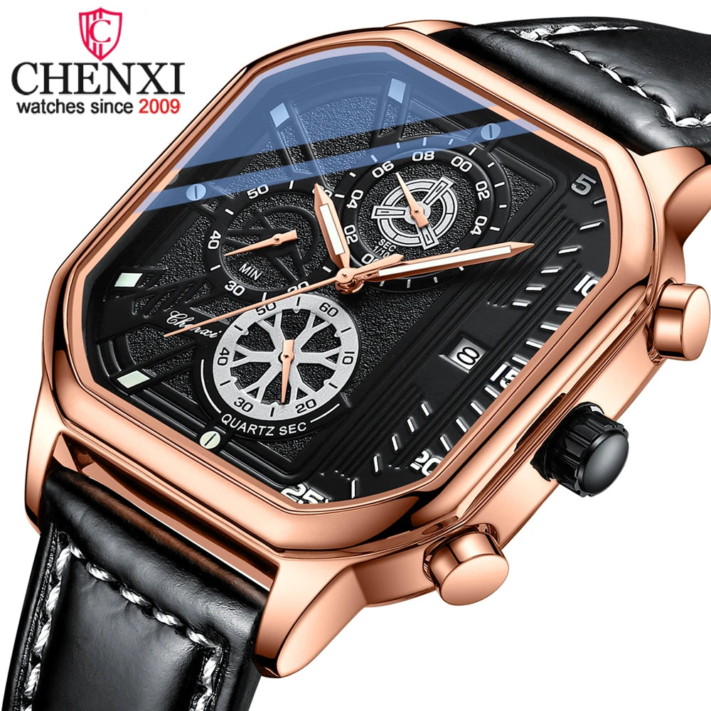 CHENXI Square Leather Watch