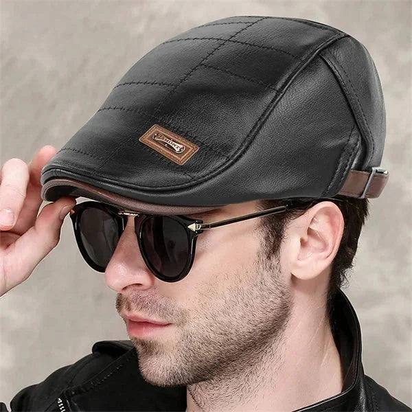 Leather Beret Hat