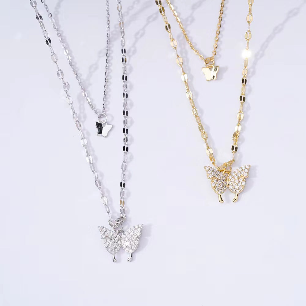 Double Layer Butterfly Necklack 【Buy One Get One FREE】