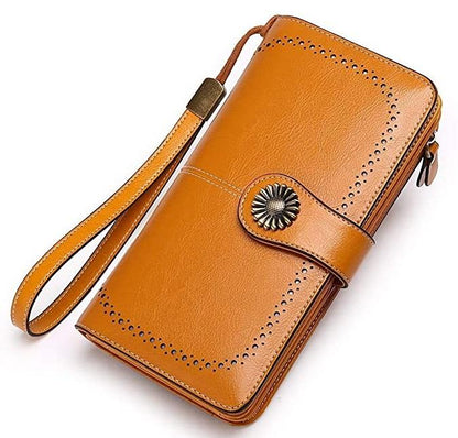 【Flash Sale🔥】Women Vintage Style Leather Large Capacity Wallet【Brown】